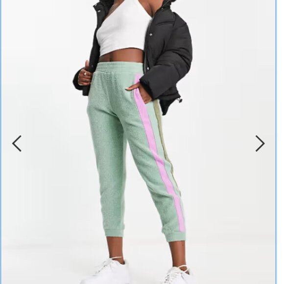 NEW Free People Women's Blue Monday Fleece Jogger Pants Valley Girl Green 128J - Picture 5 of 12